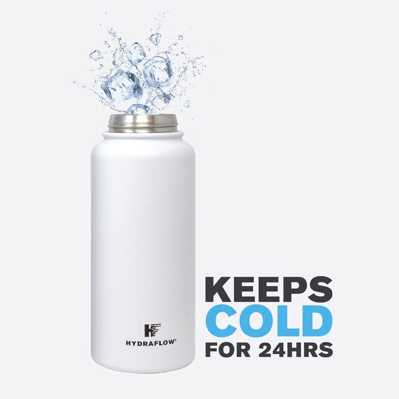 Hydraflow Hybrid – Botella de agua aislada al vacío de triple pared con tapa para beber (25 onzas, grafito en polvo) Termos de metal de acero
