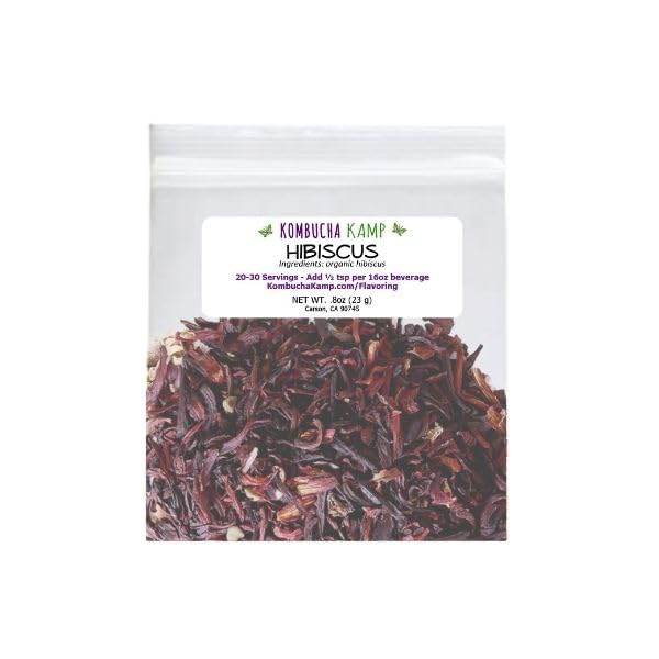 Hojas orgánicas de hibisco para té o aromatizante de kombucha (paquete)