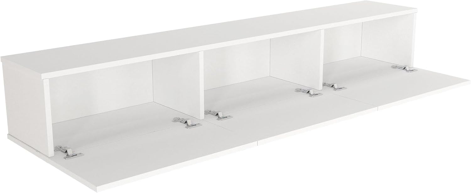 DORPEK Picasso – Soporte de TV flotante para televisores de hasta 78 pulgadas, armario de TV montado en la pared con 2 cajones, mueble de pared para