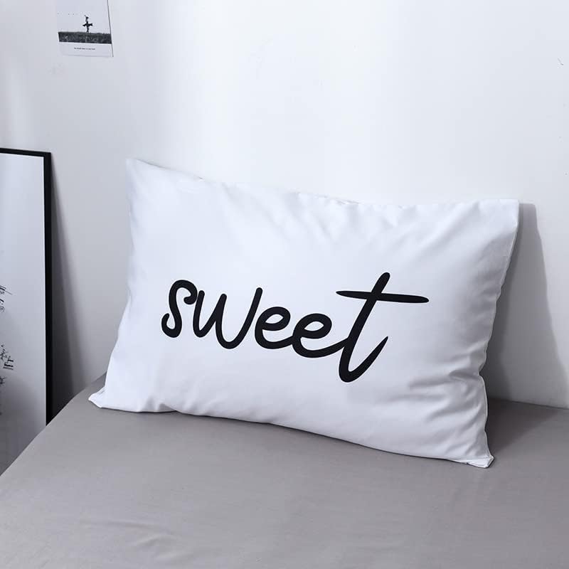 Slumber Dream Juego de 2 fundas de almohada blancas con diseño de corazón para amantes y novias, paquete de 2 fundas de almohada tipo sobre de 20 x