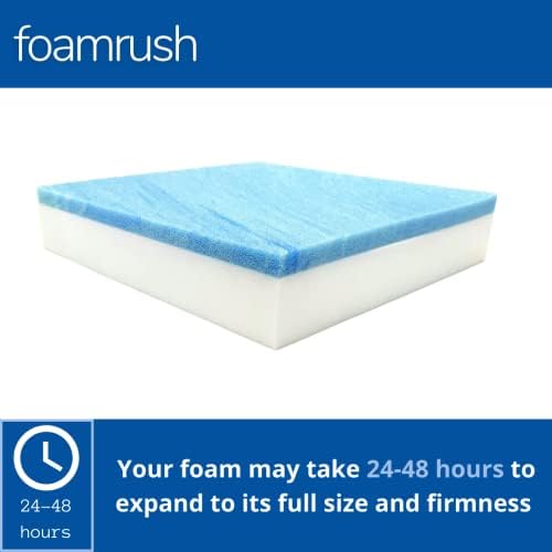 FoamRush Cojín cuadrado de espuma viscoelástica de gel frío de 4 x 36 x 36 pulgadas, firmeza media (cojín para silla, sillas cuadradas de comedor,