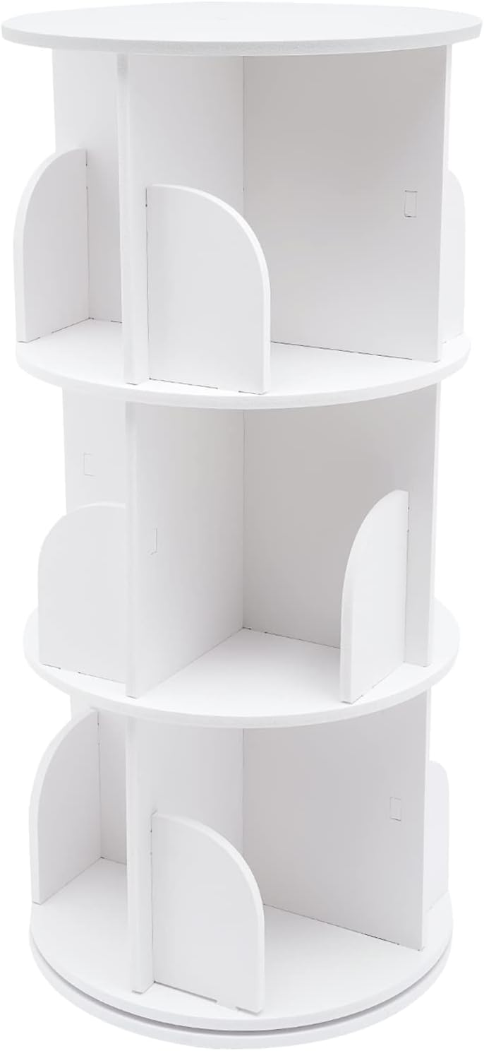 Estantería giratoria de PVC de 3 niveles, estantería de exhibición de 360, estantería de almacenamiento para niños y adultos, organizador