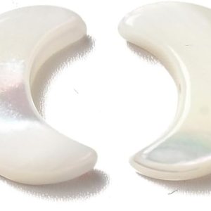 LiQunSweet 20 cuentas de concha blanca de agua dulce natural, cuentas celestiales de luna creciente, cuentas espaciadoras sueltas perforadas para LiQunSweet 20 cuentas de concha blanca de agua dulce natural, cuentas celestiales de luna creciente, cuentas espaciadoras sueltas perforadas para