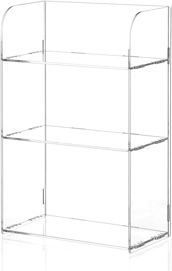 Jusalpha Estante organizador de baño de acrílico transparente de 3 niveles para cosméticos, perfumes, maquillaje, juguetes, especias, bandeja de
