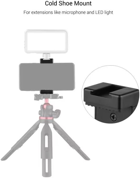 S – Juego de 2 soportes universales para teléfono inteligente para montar cualquier teléfono. Tiene tornillo de cámara (14 de pulgada 20), conecta
