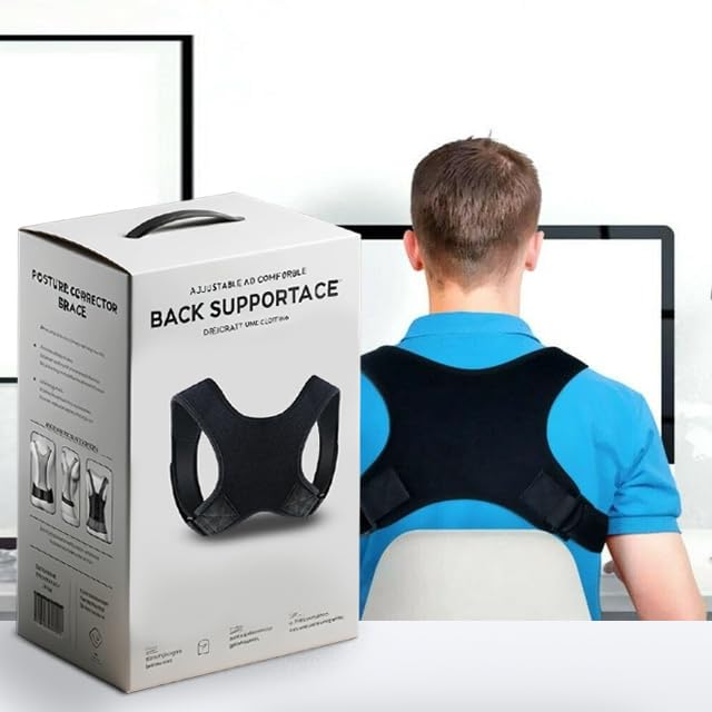 5-Star Corrector de postura para hombres y mujeres, ajustable, cómodo, transpirable, corrector con soporte elástico para la parte superior de la