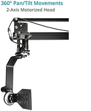 PROAIM Cabezal de inclinación panorámica motorizado junior de 2 ejes con control de palanca de mando de 12 V para cámara DSLR Jib Crane. Movimientos
