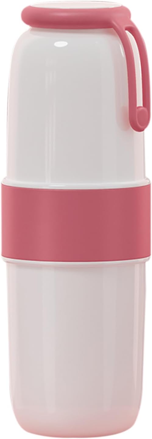 Estuche para cepillo de dientes de viaje, taza portátil multifunción para cepillos de dientes con mango de silicona, contenedor de cepillo de