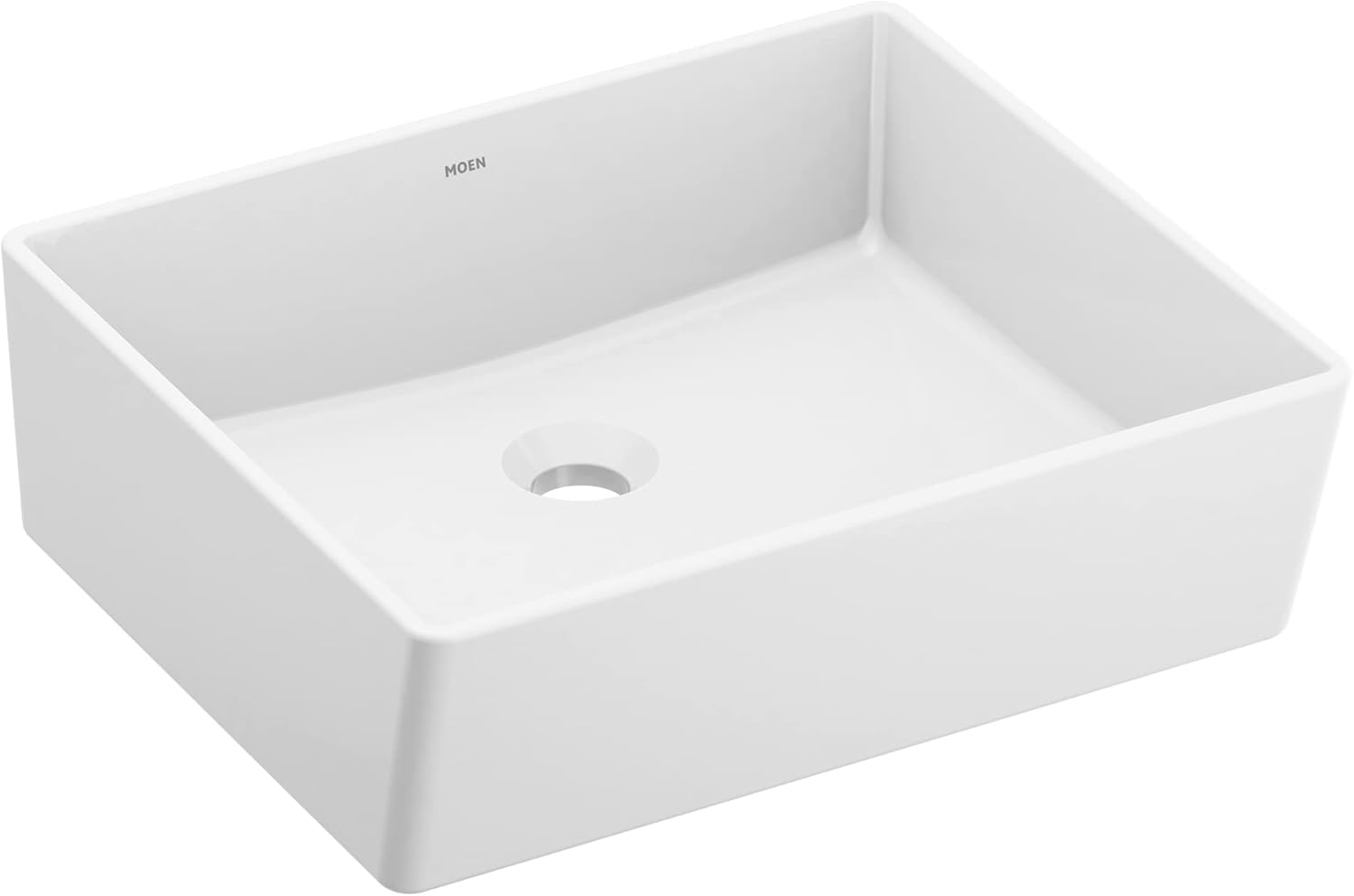 Moen BGCW10RV1618 – Fregadero de porcelana vítrea blanca para baño, fregadero rectangular de 18 x 15.75 x 6 pulgadas con un cuenco de cerámica de