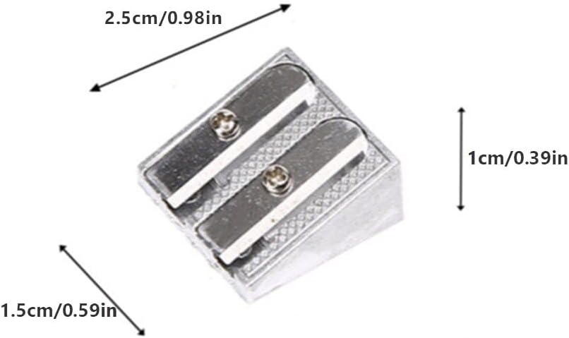 8 sacapuntas de metal para labios, mini sacapuntas de metal con 2 agujeros para escuela, hogar, oficina, papelería artística