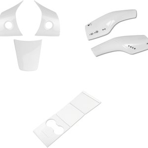 Xotic Tech – Juego de accesorios para volante, color blanco brillante, para consola central, palanca de cambios, accesorios para volante, compatible Xotic Tech – Juego de accesorios para volante, color blanco brillante, para consola central, palanca de cambios, accesorios para volante, compatible
