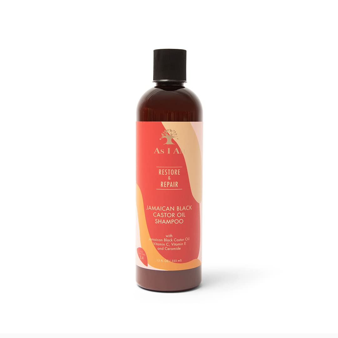 As I Am Champú de aceite de ricino negro jamaicano, 12.0 fl oz