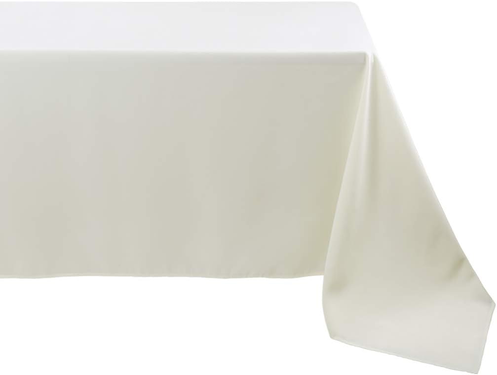 Waysle Mantel rectangular de 90 x 156 pulgadas, mantel rectangular color marfil para mesa de 8 pies en poliéster lavable, ideal para decoración de