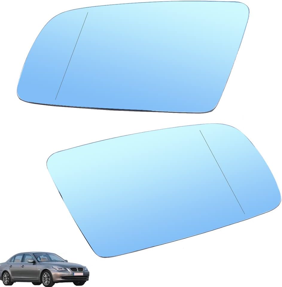 Espejo retrovisor LHRH con calefacción, cristal blancoazul, compatible con BMW Serie 5 E60 520d 520i 523li 525li 530li 2004 2005 2006 2007