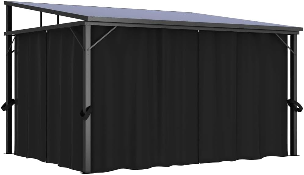 vidaXL Gazebo con Cortina 13.3’x9.6’x8′ Antracita