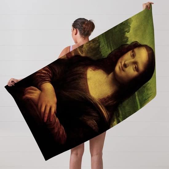 CafePress Mona Lisa – Toalla de playa grande, toalla suave con diseño único