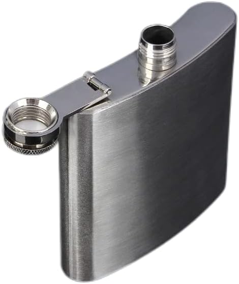 Frasco portátil de acero inoxidable con tapa de plástico, para licor, para hombres, mujeres, para whisky (18 onzas)