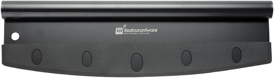 Restaurantware Met Lux – Cortador de pizza de acero inoxidable negro, con tapa, 13 34 x 3 12 pulgadas, caja de 1 unidad