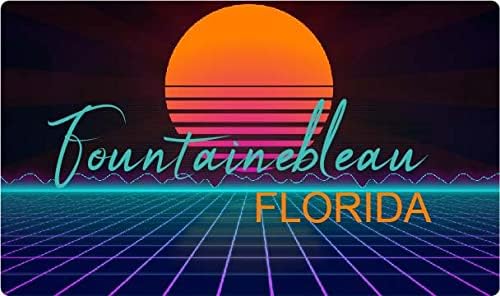 Fountainebleau Florida – Imán para nevera, diseño retro de neón (4 x 2.25 pulgadas)