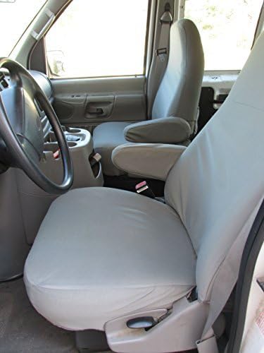 Durafit Seat Covers Hecho para adaptarse a sillas Ford E-Series Van Captain 1993-2008 con un reposabrazos por asiento, fundas de asiento de ajuste