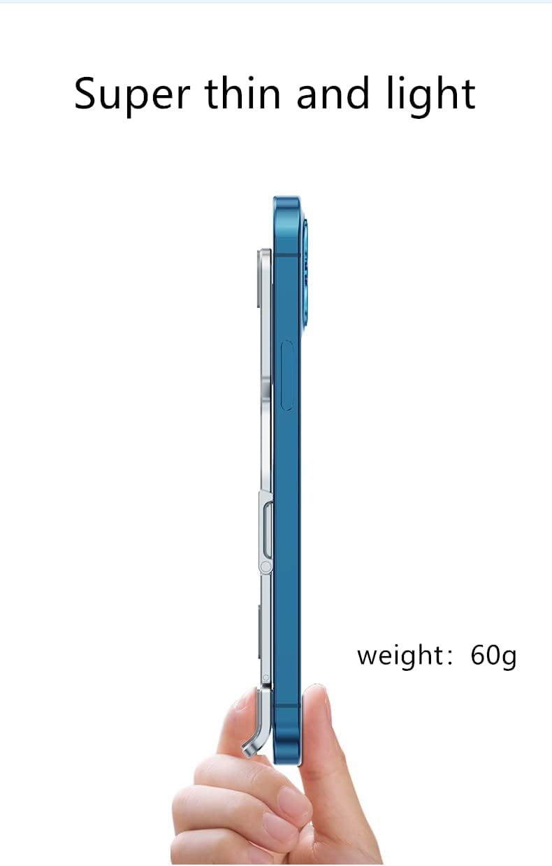 Soporte para teléfono celular, totalmente plegable, soporte de teléfono de aluminio con almohadilla antideslizante antiarañazos, soporte portátil