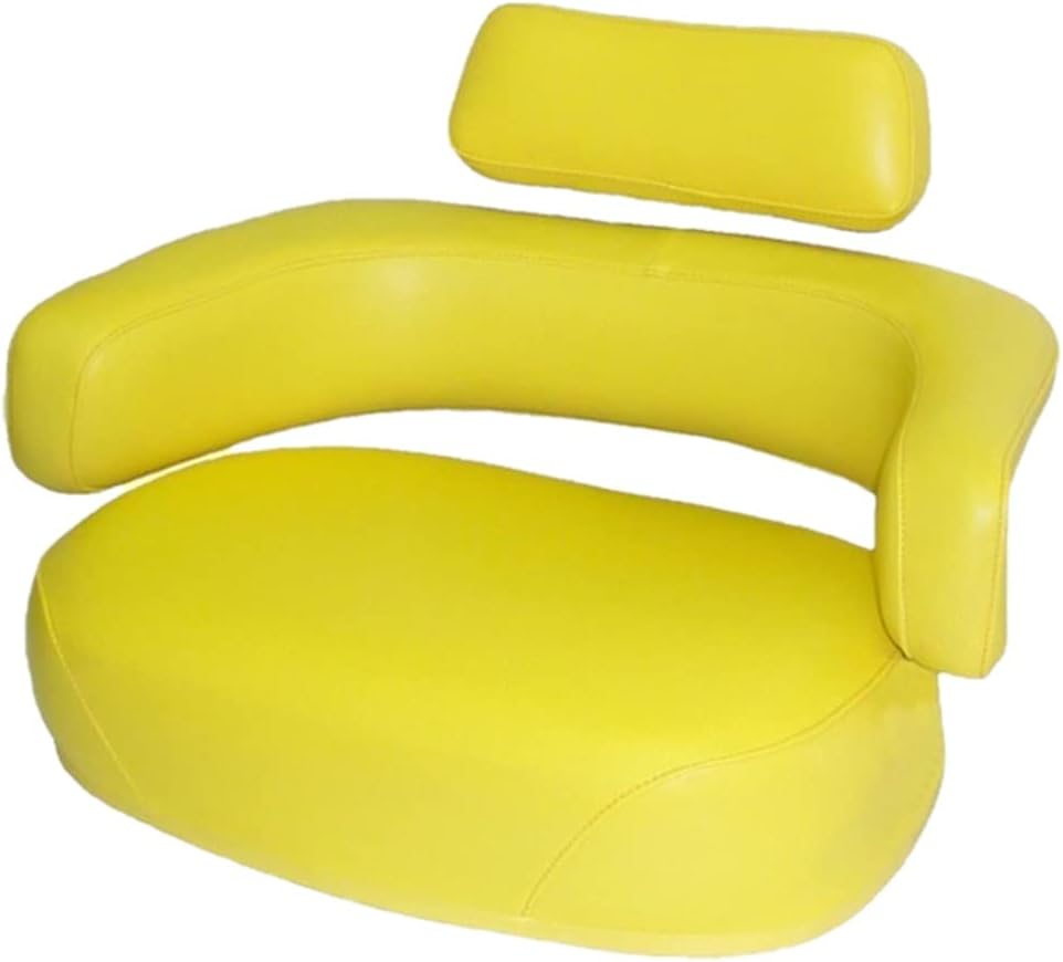 Un nuevo juego de cojines de asiento amarillo de 3 piezas para tractores John Deere, excavadoras, retroexcavadoras y más