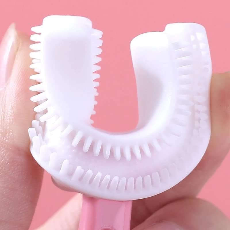 Soft Little Bear – Cepillo de dientes oral en forma de U para niños con dientes frágiles (2 a 6 años, rosa)
