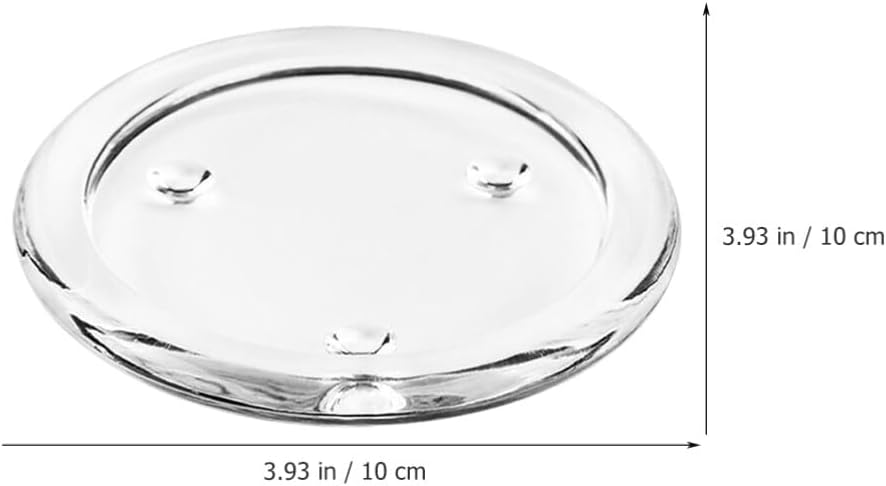 VOSAREA Platos de vela de vidrio transparente, 5 unidades, portavelas, portavelas, pequeñas bandejas redondas para velas, soportes de vela de pilar