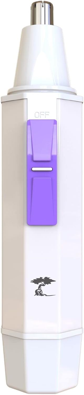 ToiletTree Products Recortadora de pelo blanco resistente al agua para nariz y orejas con luz LED