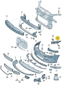 Juego de 2 soportes de parachoques para Volkswagen Golf delantero derecho pasajero y lado izquierdo del conductor 2005, 2006, 2007, 2008, 2009, 2010