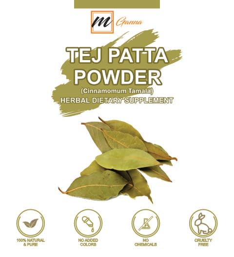 mGanna Polvo de hoja de laurelhoja de laurel de Tej 100% natural como especia aromatizante en recetas de alimentos, ensaladas, bebidas y cuidado de