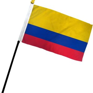 Bandera de palo Colombia de 4 x 6 pulgadas, paquete de 1 docena Bandera de palo Colombia de 4 x 6 pulgadas, paquete de 1 docena