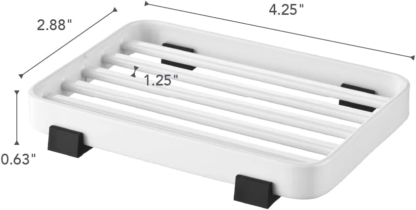 YAMAZAKI Slotted Home Bandeja Soporte Fregadero  Acero  Jabonera, tamaño único, blanco