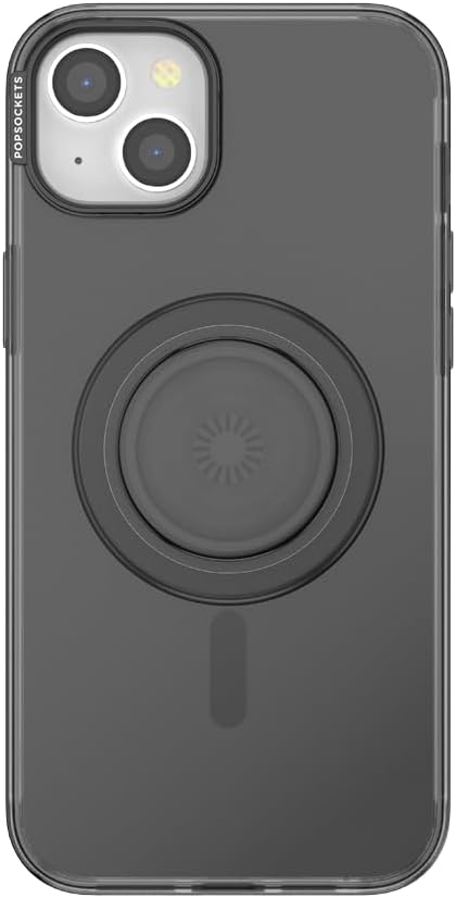 PopSockets Funda para iPhone 15 Plus con agarre redondo para teléfono compatible con MagSafe, funda para iPhone 15 Plus, compatible con carga