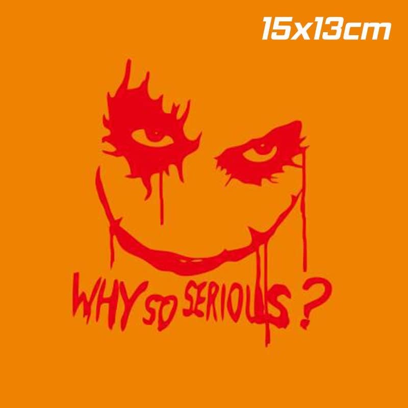 Calcomanías de líneas de película Why So Serious Joker Calcomanías de automóvil, decoraciones de Halloween, calcomanías personalizadas para