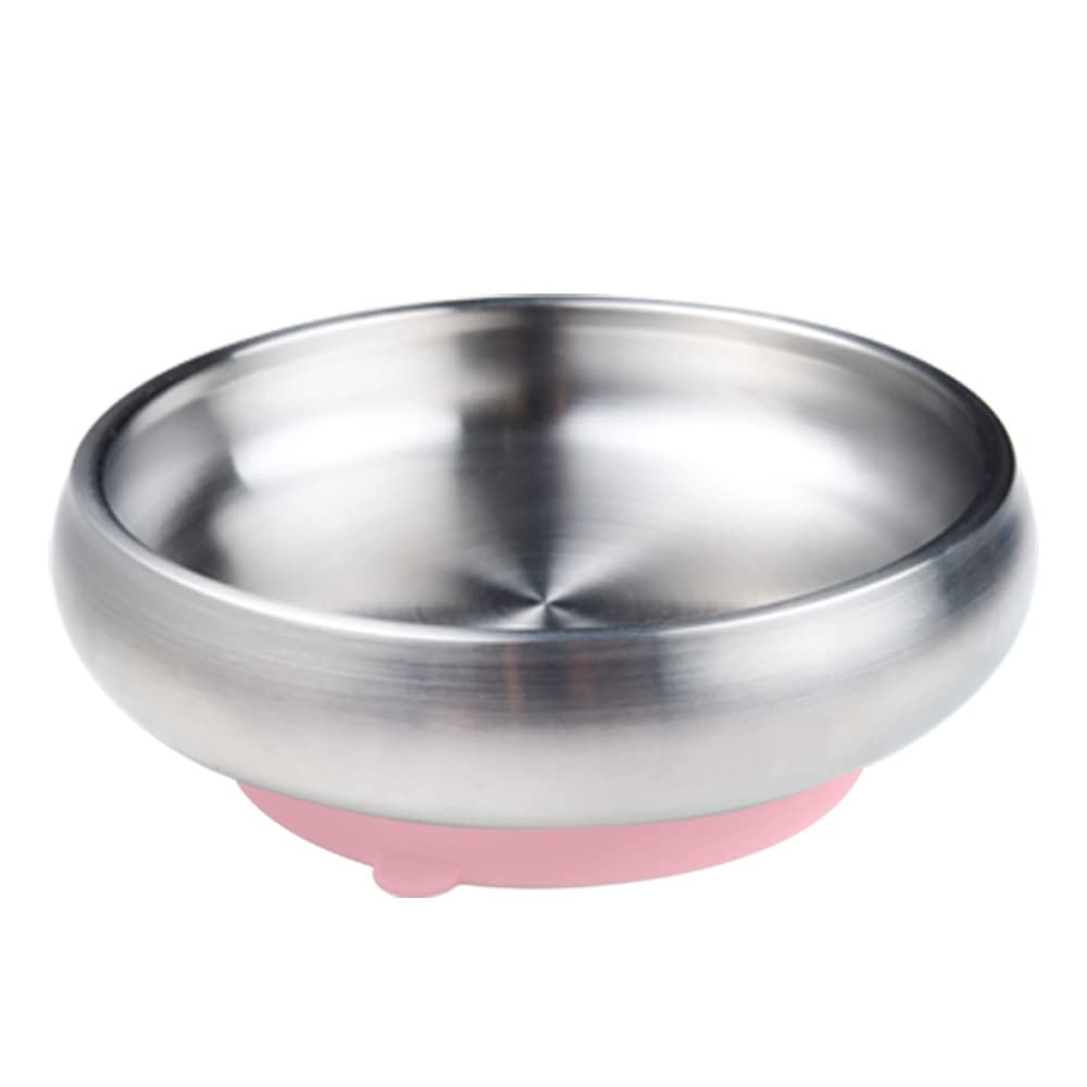 x Little.b Cuenco para cereales de acero inoxidable 1810 de doble pared con base de succión  20 onzas  20.3 fl oz (morado)