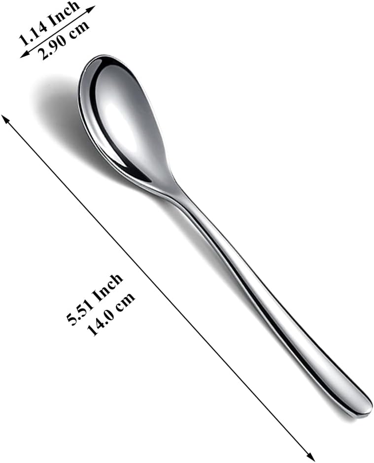 Kyraton Juego de 24 cucharaditas de café de acero inoxidable, cucharas de spresso para el hogar, restaurante, hotel, fiestas, aptas para lavavajillas
