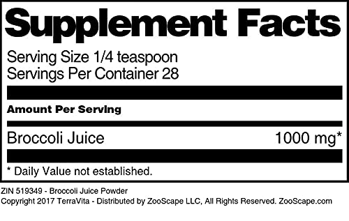 TerraVita Polvo de jugo de brócoli (1 oz, ZIN 519349) – Paquete de 3