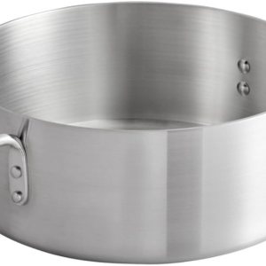 Brasero de aluminio de 15 cuartos de galón con asas remachadas, peso medio, 0.157 in de grosor, utensilios de cocina perfectos para asar, saltear y Brasero de aluminio de 15 cuartos de galón con asas remachadas, peso medio, 0.157 in de grosor, utensilios de cocina perfectos para asar, saltear y