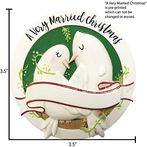 Adornos de boda personalizados, adorno de palomas de amor, adornos de señor señora 2022, adorno de boda de nuestra primera Navidad 2022, adorno de