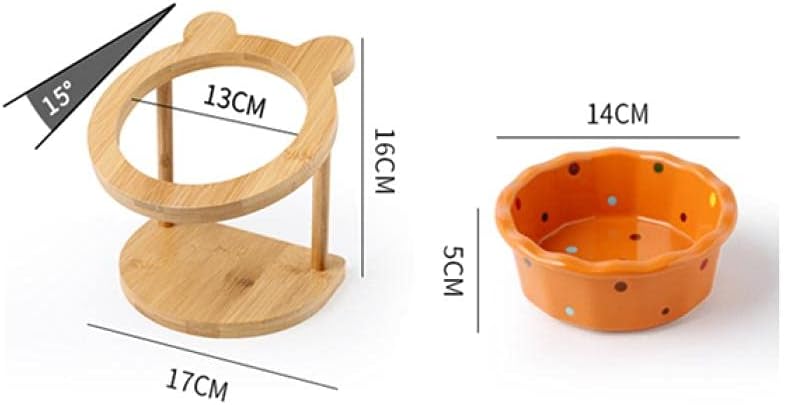 Comedero para mascotas Tazón para gatos Tazón de cerámica de un solo tazón Estante Mesa de comedor Vajilla para gatos Tazón de comida para gatos