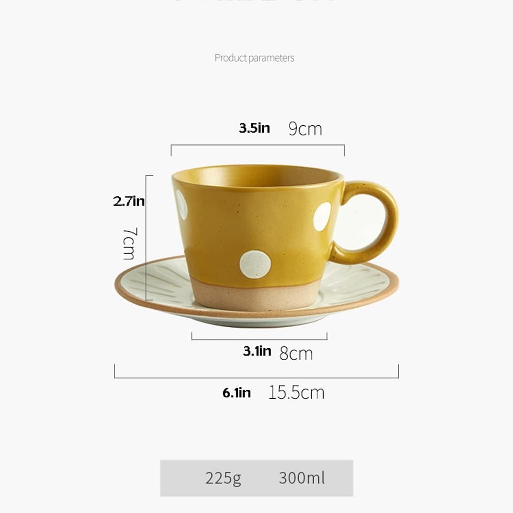 Taza, taza de escritorio de café, taza de cerámica, taza de café retro, juego de platillos japoneses para el hogar, taza de desayuno de cerámica,