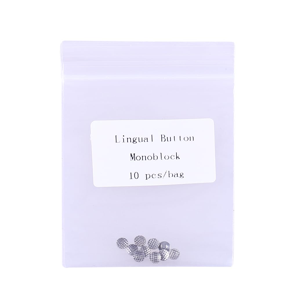 Angzhili 50pcs5Bag Botones Lingües Dentales Base Redonda, Monoblock, Materiales Dentales de Ortodoncia