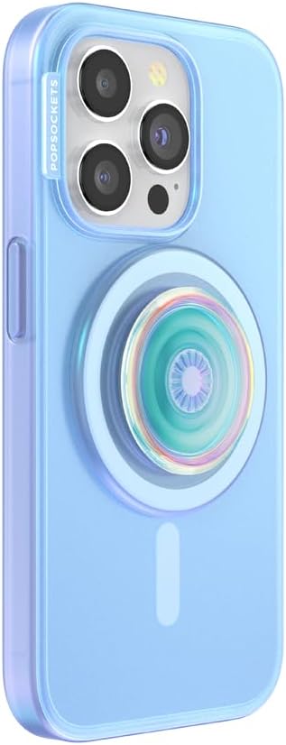 PopSockets Funda para iPhone 15 Pro con agarre redondo para teléfono compatible con MagSafe, funda para iPhone 15 Pro, compatible con carga