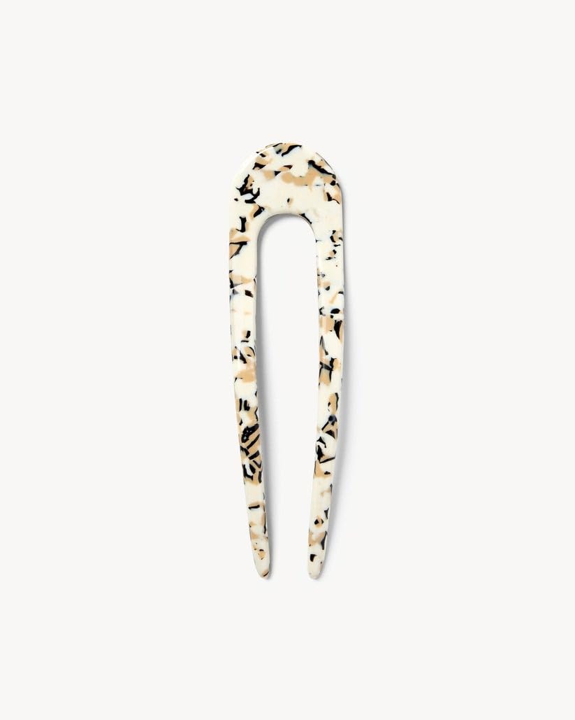 MACHETE Horquilla francesa de acetato italiano para cabello fino y grueso en terrazo, accesorios de peinado para mujeres y niñas de 5 pulgadas