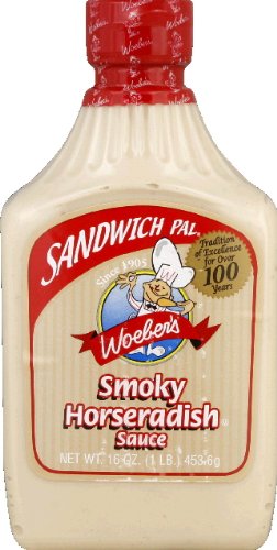 Woeber’s Sandwich Pal – Salsa de rábano picante ahumado, 16 onzas (paquete de 8)
