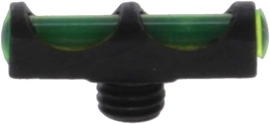 TRUGLO Bright Low-Profile All Metal Construction Long Bead Front Fiber Optic Gun Replacement Bead, RedGreen
