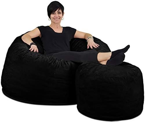 Ultimate Sack – Puf con taburete para pies en varios tamaños y colores Muebles gigantes con relleno de espuma fundas lavables a máquina, costuras