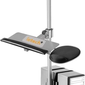 letech+ Carrito de computadora rodante, estación de trabajo móvil de altura ajustable con soporte para monitor, soporte para CPU, bandeja para letech+ Carrito de computadora rodante, estación de trabajo móvil de altura ajustable con soporte para monitor, soporte para CPU, bandeja para