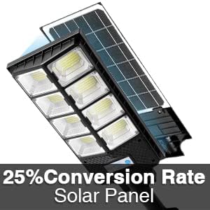 ZJOJO Farolas solares impermeables para exteriores, 6500 K, 10000 lúmenes, 448 LED, luces solares de estacionamiento del atardecer al amanecer, luz